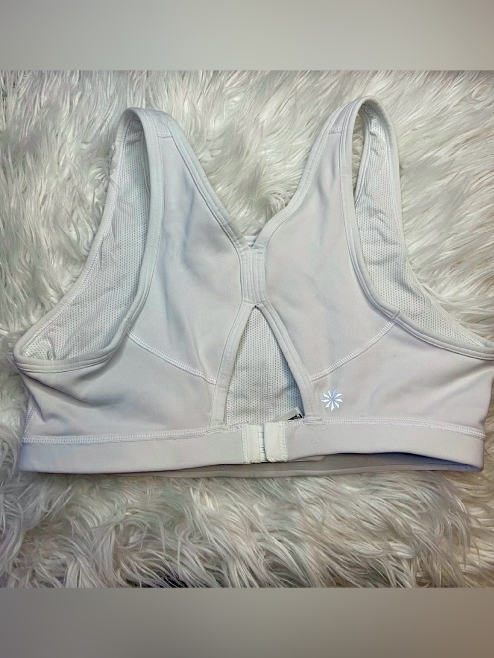 Athleta White Cut Out Sports Bra - Picture 4 of 8